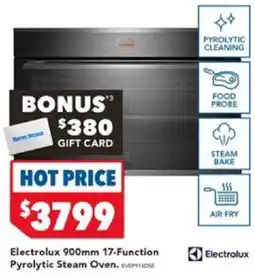 Harvey Norman Electrolux 900mm 17-Function Pyrolytic Steam Oven offer