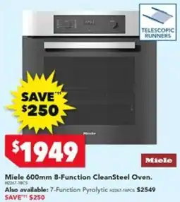 Harvey Norman Miele 600mm 8-Function CleanSteel Oven offer