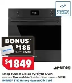 Smeg 600mm Classic Pyrolytic Oven