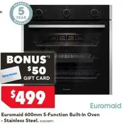 Harvey Norman Euromaid 600mm 5-Function Built-In Oven offer