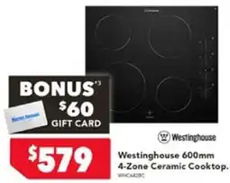 Harvey Norman Westinghouse Westinghouse 600mm 4-Zone Ceramic Cooktop offer