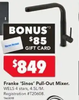 Harvey Norman Franke 'Sinos' Pull-Out Mixer offer