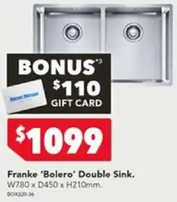 Harvey Norman Franke 'Bolero' Double Sink offer