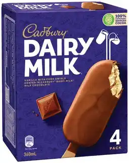 IGA Cadbury, Nestle or Oreo Ice Cream 4 Pack Selected Varieties offer