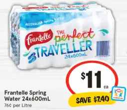 IGA Frantelle Spring Water 24x600mL offer