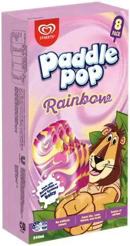 IGA Streets Paddle Pop 8 Pack Selected Varieties offer