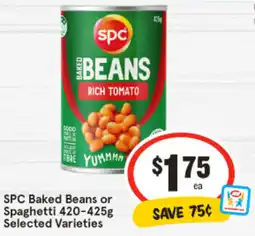 IGA SPC Baked Beans or Spaghetti 420-425g offer