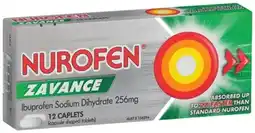 IGA Nurofen Zavance Ibuprofen Caplets or Tablets 12 Pack offer