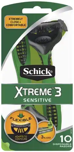 IGA Schick XTreme 3 Sensitive Disposable Razors 10 Pack offer
