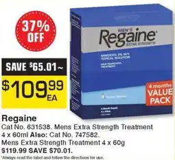 Pharmacy Direct Regaine Mens Extra Strength Treatment 4 x 60g offer