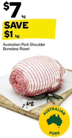 Woolworths Australian Pork Shoulder Boneless Roast offer