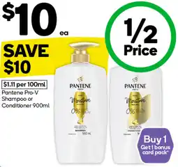 Woolworths Pantene Pro-V Shampoo or Conditioner 900ml offer