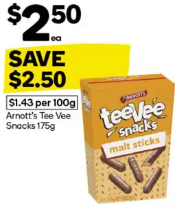 Woolworths Arnott's Tee Vee Snacks 175g offer