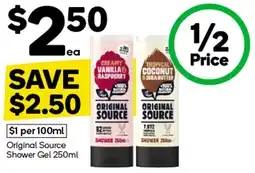 Woolworths Original Source Shower Gel 250ml offer