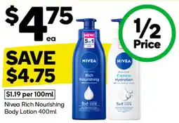 Woolworths Nivea Rich Nourishing Body Lotion 400ml offer