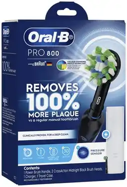 Coles Oral B Pro 800 Electric Toothbrush 1 Pack offer