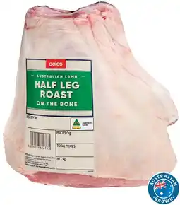 Coles Coles Australian Lamb Whole or Half Leg Roast offer