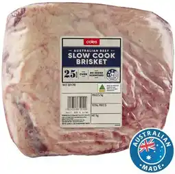 Coles Coles Australian No Added Hormones Slow Cook Beef Brisket offer