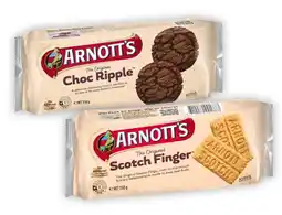 Coles Arnott's Scotch Finger or Choc Ripple Biscuits 250g offer