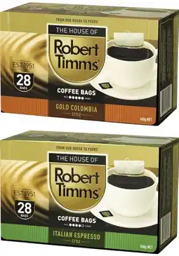 Coles Robert Timms Coffee Bags 24 Pack-28 Pack offer