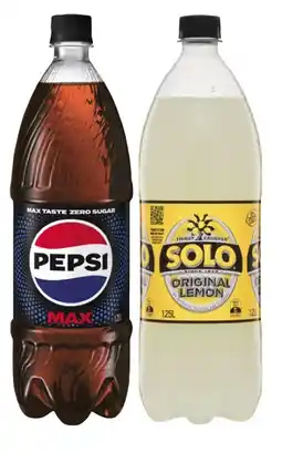 Coles Pepsi or Solo Soft Drink 1.25 Litre offer