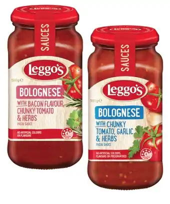 Coles Leggo's Chunky Pasta Sauce 490g-500g offer