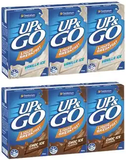 Coles Sanitarium Up & Go Liquid Breakfast 3x250mL offer