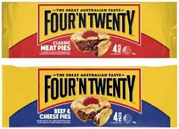 Coles Four'N Twenty Traditional Meat Pies 4 Pack 700g offer