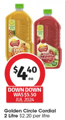 Coles Golden Circle Cordial 2 Litre offer