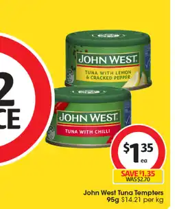 Coles John West Tuna Tempters 95g offer