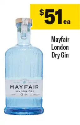 Coles Mayfair London Dry Gin offer