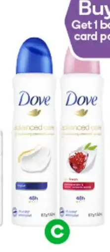Woolworths Dove Advanced Care Antiperspirant Deodorant 150ml offer