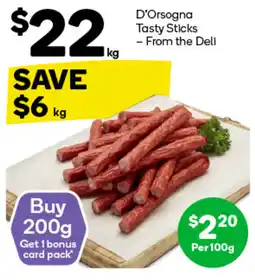 Woolworths D'Orsogna Tasty Sticks offer