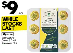 Woolworths Woolworths Green & Gold Cupcakes Pk 9 offer