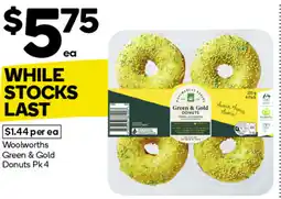 Woolworths Woolworths Green & Gold Donuts Pk 4 offer