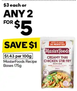 Woolworths MasterFoods Recipe Bases 175g offer