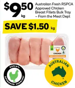 Woolworths Australian Fresh RSPCA Approved Chicken Breast Fillets Bulk Tray offer