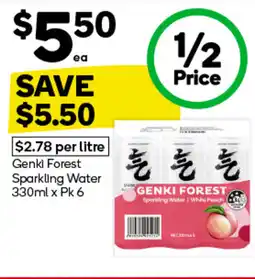 Woolworths Genki Forest Sparkling Water 330ml x Pk 6 offer