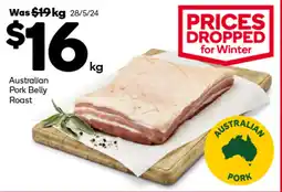 Woolworths Australian Pork Belly Roast offer