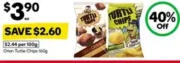 Woolworths Orion Turtle Chips 160g offer