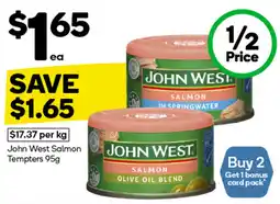 Woolworths John West Salmon Tempters 95g offer