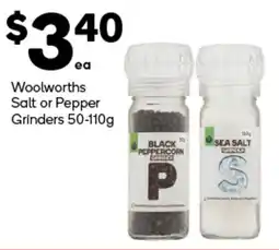 Woolworths Woolworths Salt or Pepper Grinders 50-110g offer