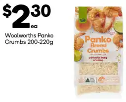 Woolworths Woolworths Panko Crumbs 200-220g offer