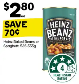 Woolworths Heinz Baked Beans or Spaghetti 535-555g offer