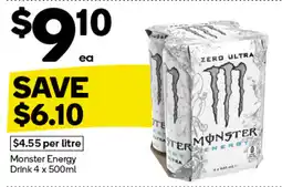 Woolworths Monster Energy Drink 4 x 500ml offer