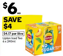Woolworths Lipton Iced Tea 6 x 240ml offer
