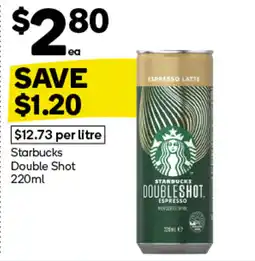 Woolworths Starbucks Double Shot 220ml offer