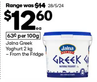 Woolworths Jalna Greek Yoghurt 2 kg offer