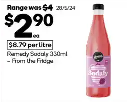 Woolworths Remedy Sodaly 330ml offer
