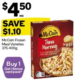 Woolworths McCain Frozen Meal Varieties 375-400g offer